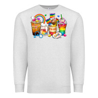 Oatmeal Heather pride coffee cups Premium Sweatshirt - Zillion Design Studio