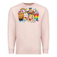 Pale Pink pride coffee cups Premium Sweatshirt - Zillion Design Studio