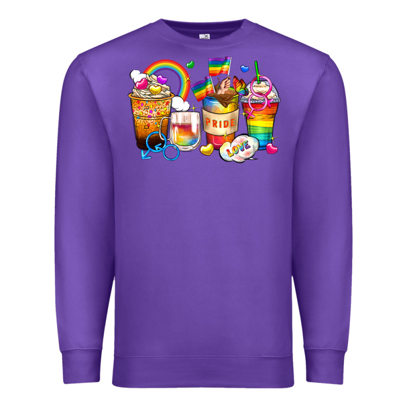 Pride Coffee Cups Premium Sweatshirt by Zillion Design Studio | Teevron