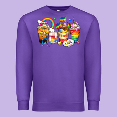 Pride Coffee Cups Premium Sweatshirt Designed By Zillion Design Studio