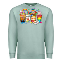 Seafoam pride coffee cups Premium Sweatshirt - Zillion Design Studio