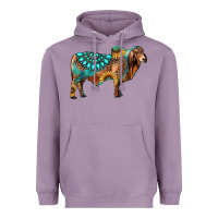 Lavender brahman bull gemstone turquoise and sunflower Heavyweight Hoodie - RanaPortraitStore