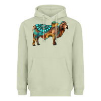 Matcha brahman bull gemstone turquoise and sunflower Heavyweight Hoodie - RanaPortraitStore