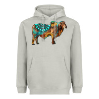 Moon Dust brahman bull gemstone turquoise and sunflower Heavyweight Hoodie - RanaPortraitStore