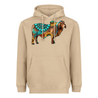 Mushroom brahman bull gemstone turquoise and sunflower Heavyweight Hoodie - RanaPortraitStore
