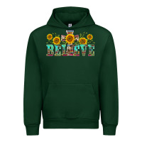 Forest Green western believe sunflowers flowers Urban Hoodie - BarkalooDesign