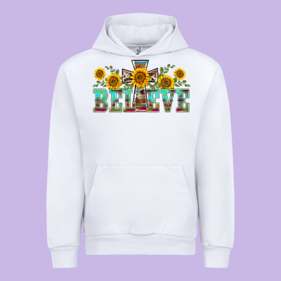 Western Believe Sunflowers Flowers Urban Hoodie Designed By Barkaloodesign