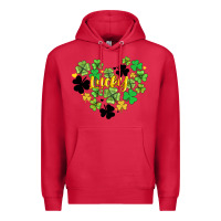 Cardinal lucky heart shaped clover Premium Hoodie - AdoDesignShop