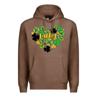 Chestnut lucky heart shaped clover Premium Hoodie - AdoDesignShop