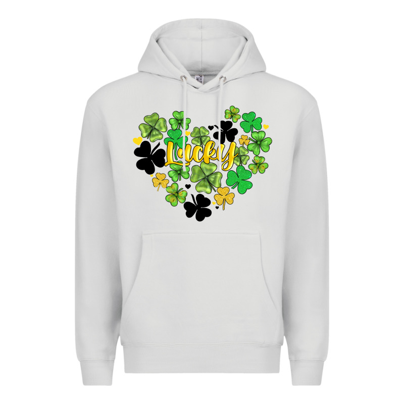 Lucky Heart Shaped Clover Premium Hoodie by AdoDesignShop | Teevron