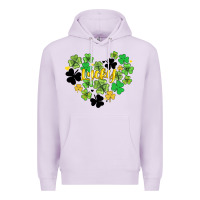 Lilac lucky heart shaped clover Premium Hoodie - AdoDesignShop