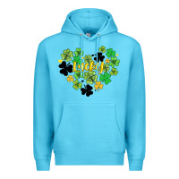 Ocean Blue lucky heart shaped clover Premium Hoodie - AdoDesignShop