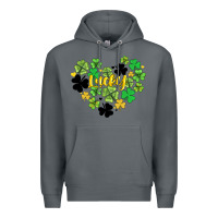 Rock lucky heart shaped clover Premium Hoodie - AdoDesignShop