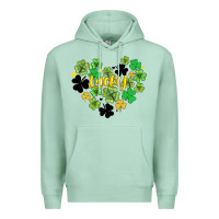 Seafoam lucky heart shaped clover Premium Hoodie - AdoDesignShop