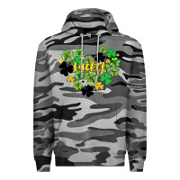 Slate Camo lucky heart shaped clover Premium Hoodie - AdoDesignShop