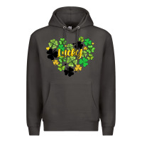 Smoke lucky heart shaped clover Premium Hoodie - AdoDesignShop