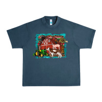 Midnight Navy farm life tractor cow pig rooster Urban Heavy Tee - Artiststas