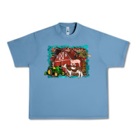 Pebble Blue farm life tractor cow pig rooster Urban Heavy Tee - Artiststas