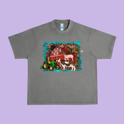 Farm Life Tractor Cow Pig Rooster Urban Heavy Tee Designed By Artiststas