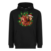 Black merry Christmas brahman bull Heavyweight Hoodie - RanaPortraitStore