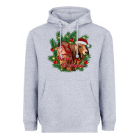 Heather Grey merry Christmas brahman bull Heavyweight Hoodie - RanaPortraitStore