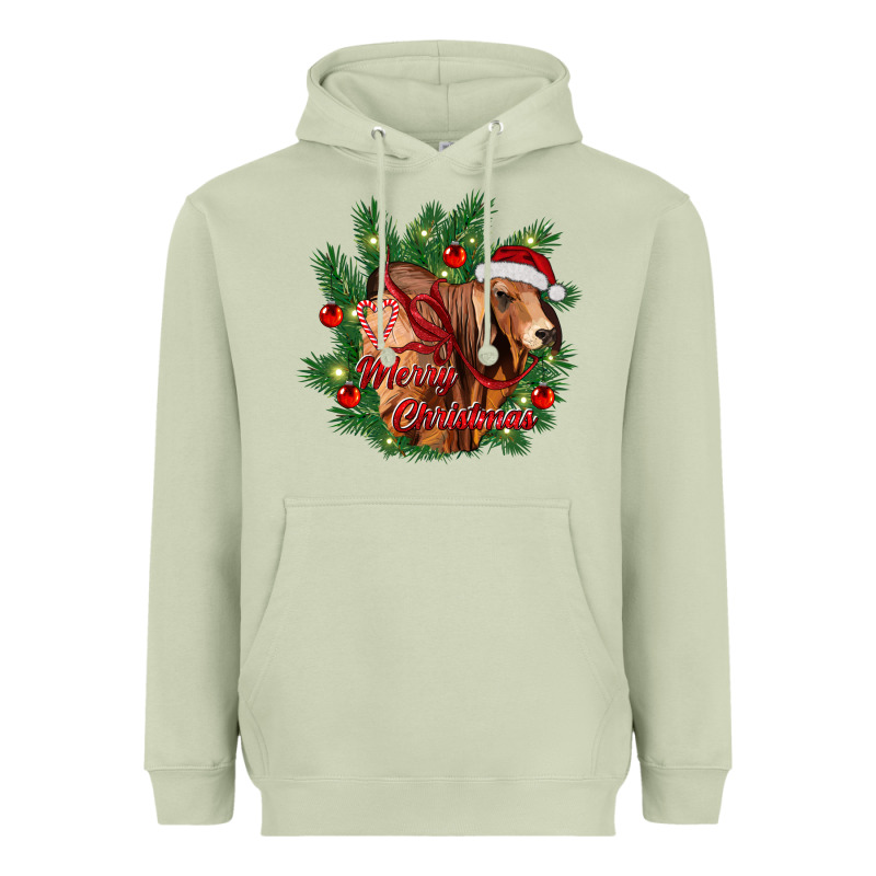 Merry Christmas Brahman Bull Heavyweight Hoodie by RanaPortraitStore | Teevron