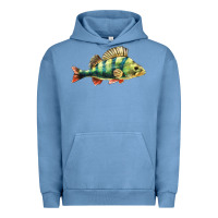 Pigment Pebble Blue Perch Fish Urban Hoodie - LillyAllenDesigns