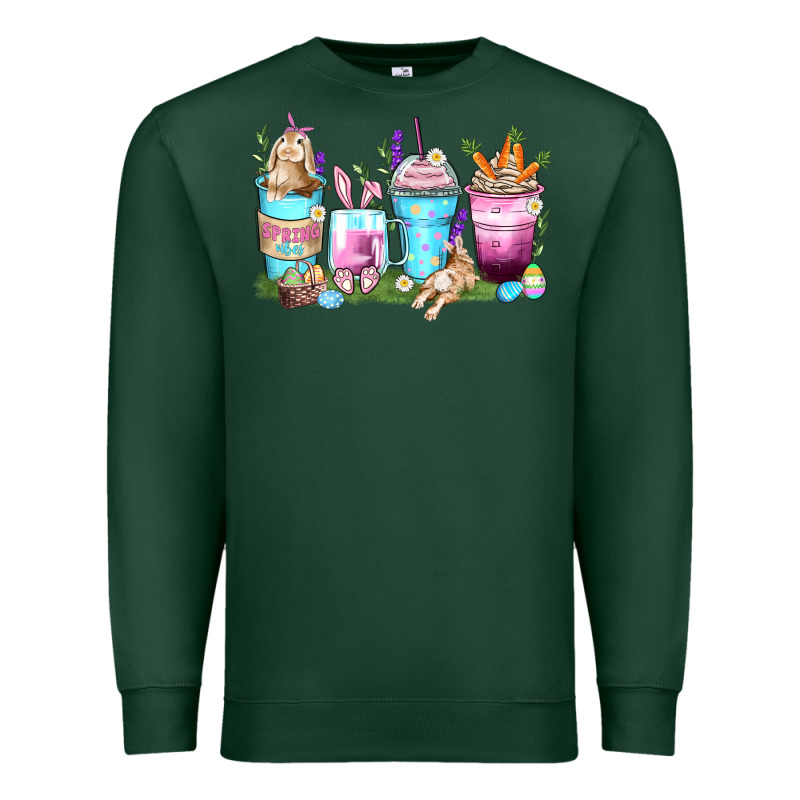 Rabbit Coffee Cups Premium Sweatshirt by Zillion Design Studio | Teevron