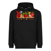 Black peace love strawberry with summer Heavyweight Hoodie - texasbilliewilder