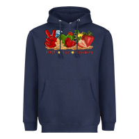 Navy peace love strawberry with summer Heavyweight Hoodie - texasbilliewilder