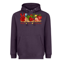Plum peace love strawberry with summer Heavyweight Hoodie - texasbilliewilder