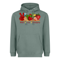 Sage peace love strawberry with summer Heavyweight Hoodie - texasbilliewilder