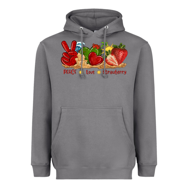 Peace Love Strawberry With Summer Heavyweight Hoodie by texasbilliewilder | Teevron