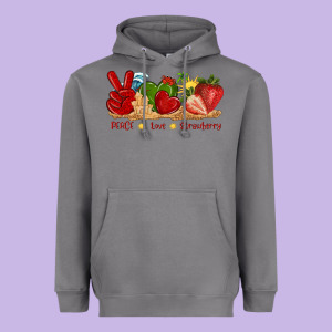 Peace Love Strawberry With Summer Heavyweight Hoodie Designed By Texasbilliewilder
