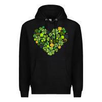 Black heart shaped clover Premium Hoodie - AdoDesignShop