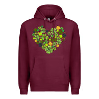 Burgundy heart shaped clover Premium Hoodie - AdoDesignShop