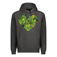 Charcoal Heather heart shaped clover Premium Hoodie - AdoDesignShop