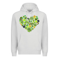 Dove Grey heart shaped clover Premium Hoodie - AdoDesignShop