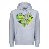 Heather Grey heart shaped clover Premium Hoodie - AdoDesignShop