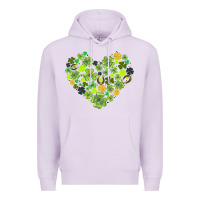 Lilac heart shaped clover Premium Hoodie - AdoDesignShop