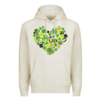 Oatmeal Heather heart shaped clover Premium Hoodie - AdoDesignShop