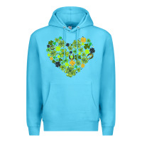 Ocean Blue heart shaped clover Premium Hoodie - AdoDesignShop