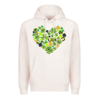Pale Pink heart shaped clover Premium Hoodie - AdoDesignShop