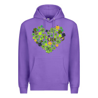 Purple heart shaped clover Premium Hoodie - AdoDesignShop