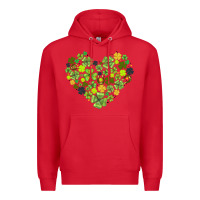 Red heart shaped clover Premium Hoodie - AdoDesignShop