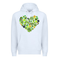White heart shaped clover Premium Hoodie - AdoDesignShop