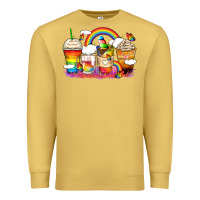 Antique Gold rainbow coffee cups Premium Sweatshirt - Zillion Design Studio