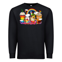 Black rainbow coffee cups Premium Sweatshirt - Zillion Design Studio