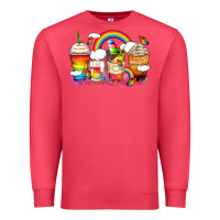 Cardinal rainbow coffee cups Premium Sweatshirt - Zillion Design Studio