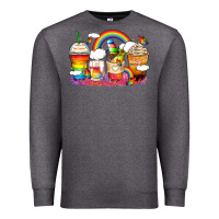 Charcoal Heather rainbow coffee cups Premium Sweatshirt - Zillion Design Studio